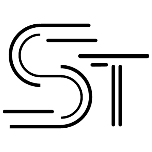 Logo Scalium-Tech en noir avec les lettres S et T, représentant l'agence IA spécialisée en création de sites web, automation et agents intelligents.