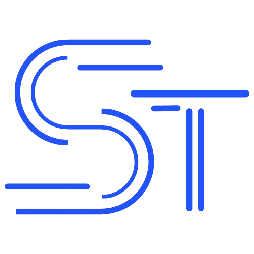 Logo Scalium-Tech en bleu avec les lettres S et T, représentant une agence IA spécialisée en création de sites web, automatisation et intelligence artificielle.