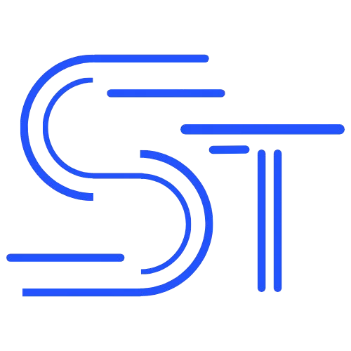 Logo Scalium-Tech en bleu avec les lettres S et T, représentant une agence IA spécialisée en création de sites web, automatisation et intelligence artificielle.