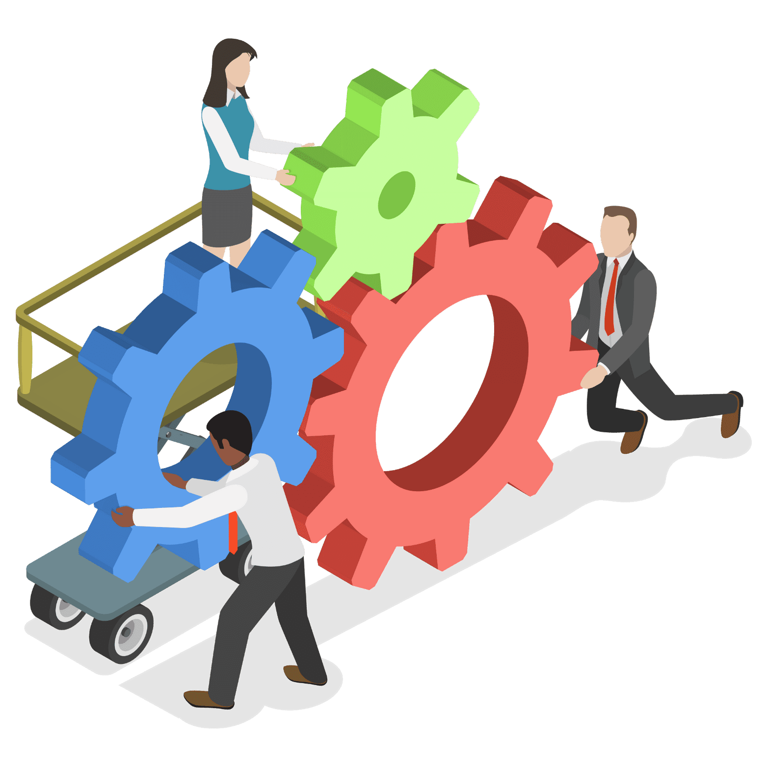 Illustration de la gestion de projet collaborative avec des équipes travaillant ensemble pour automatiser les processus et optimiser l’organisation d’une PME grâce à des outils digitaux