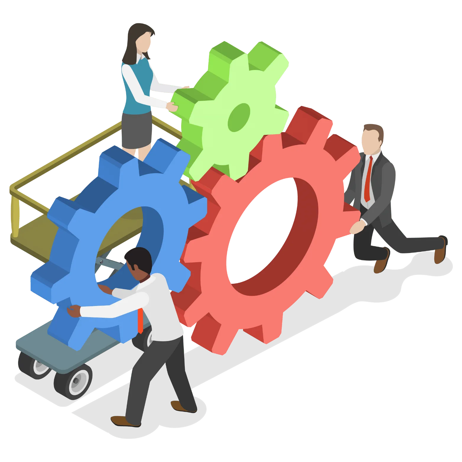 Illustration de la gestion de projet collaborative avec des équipes travaillant ensemble pour automatiser les processus et optimiser l’organisation d’une PME grâce à des outils digitaux